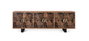 GINER Y COLOMER Aparador de 6 puertas en madera de acacia natural y negro